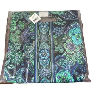 Vera Bradley 2009 Retired Blue Rhapsody Holiday Tote Paisley Floral Black Blue